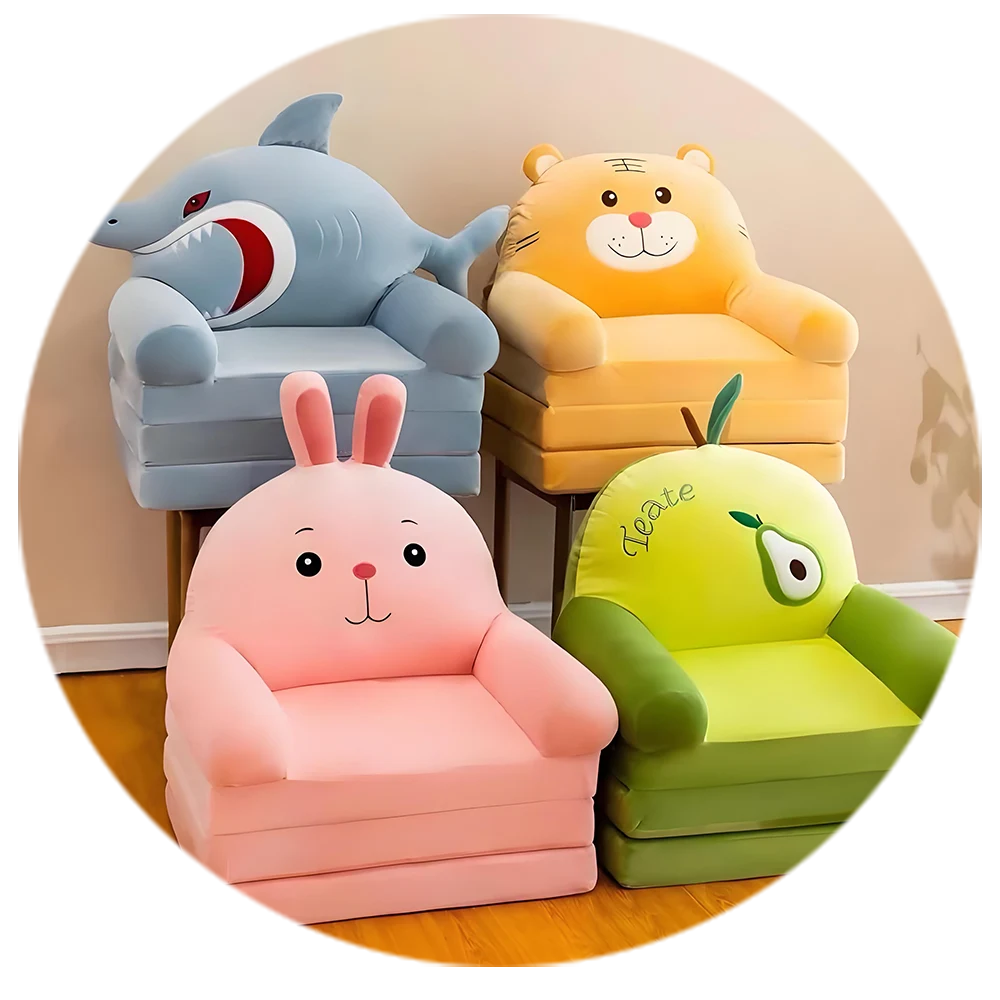 Baby pluche bankenstoel