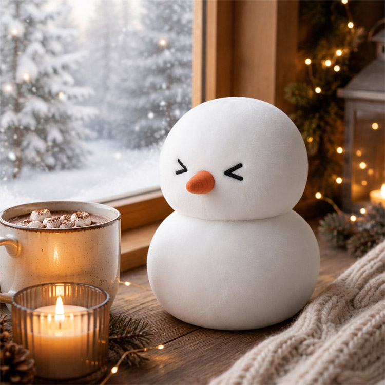 Kerstsneeuwman kleefrijstbal knuffel