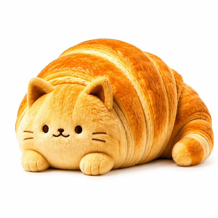 Croissant kat knuffel