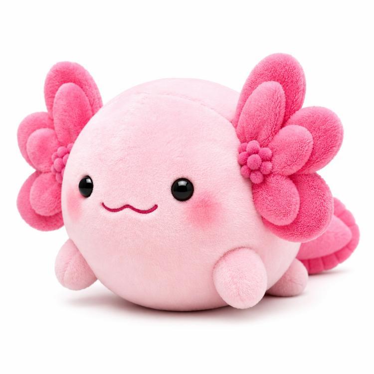 Axolotl knuffel in geometrische stijl