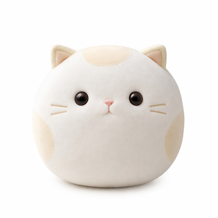 Bolvormige knuffel in de vorm van een kat
