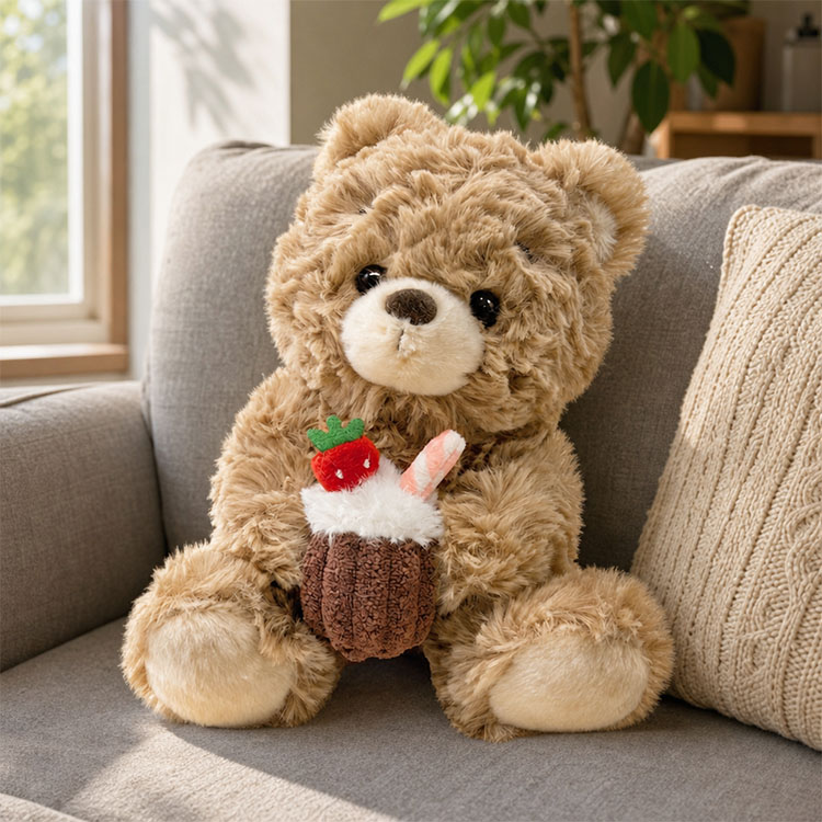 Aardbei Cupcake Teddybeer Pluche